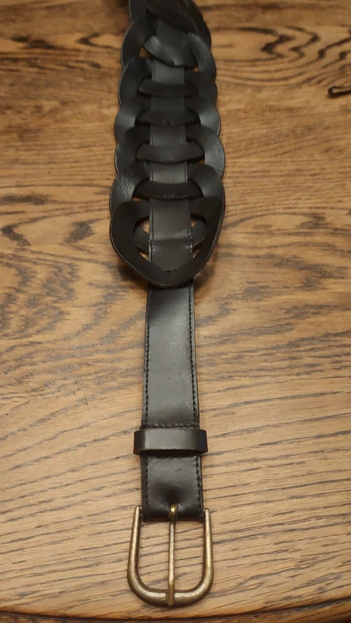 Ceinture noir en cuir réglable de 90 à 95 - photo numéro 5