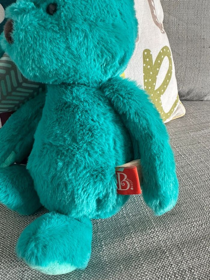 Doudou peluche B .softies bleu - photo numéro 4