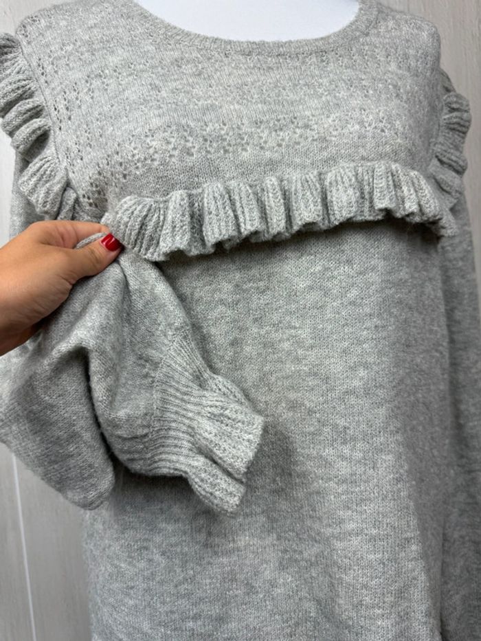 Pull hiver avec froufrou femme taille L - photo numéro 4