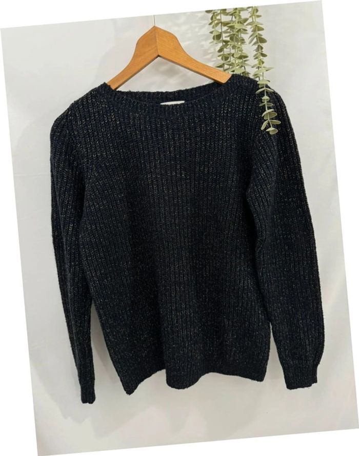 Pull en maille marine brillant pailleté Cache Cache - photo numéro 2