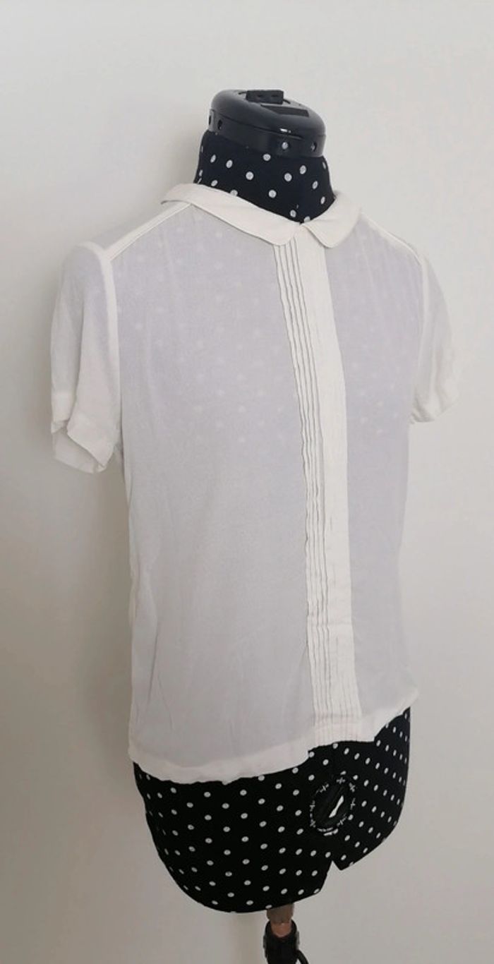 Top / haut blanc col claudine Taille XS Comptoir des cotonniers - photo numéro 7