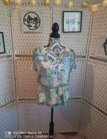 💕Jolie Blouse  fleurie en voile Etam Femme – taille S/ 36 – tendance et féminine💕