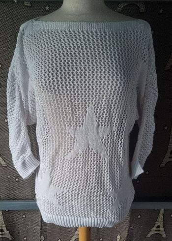 Pull blanc ajouré taille M