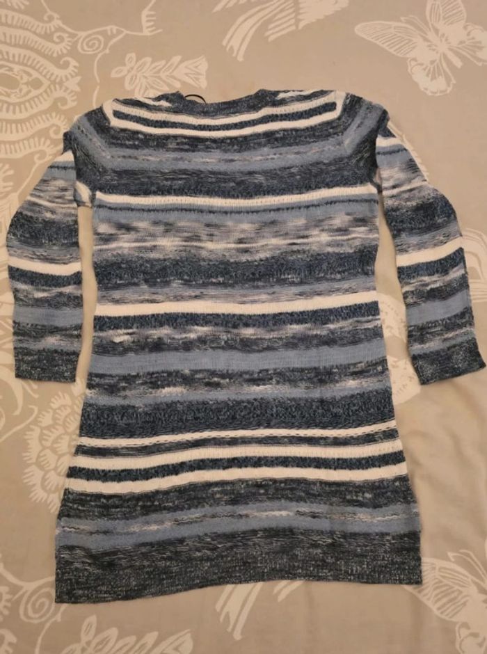 🌟 Pull long col rond gris Tommy hilfiger femme - Taille  XXS 🌟 - photo numéro 3