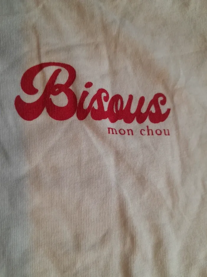 Tee-shirt 12mois kiabi bisous mon chou - photo numéro 2