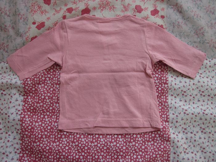 T-Shirt manches longues rose 1 mois - photo numéro 2