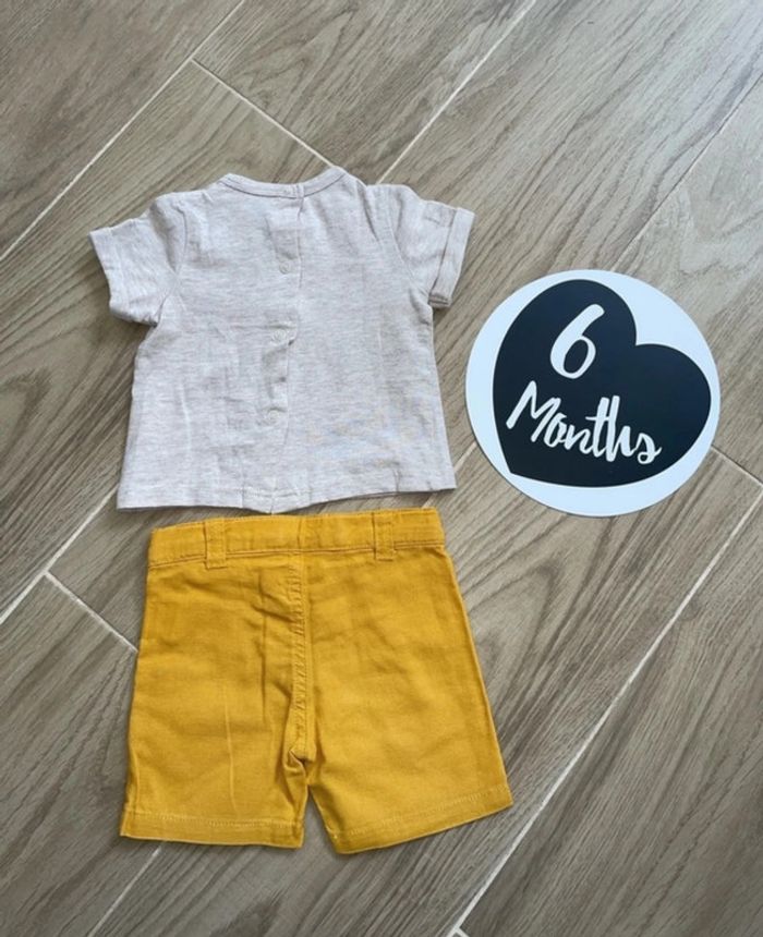 Ensemble été short t-shirt 6 mois sucre d’orge - photo numéro 3