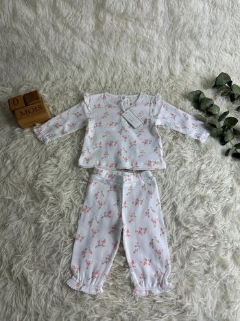 Ensemble tartine et chocolat blanc et rose taille 3 mois