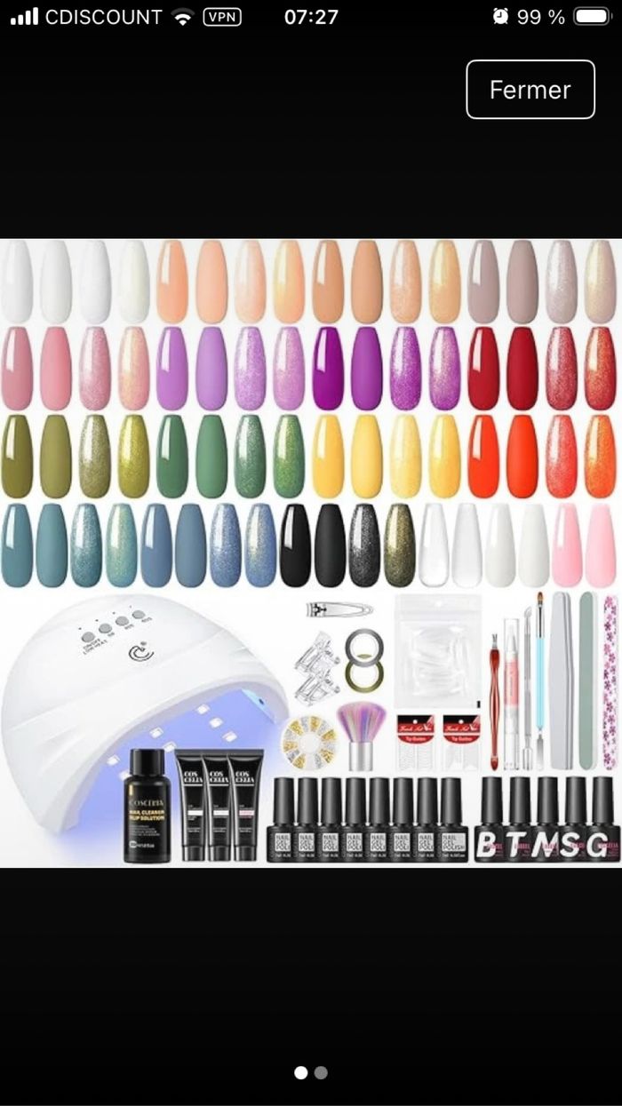 Kit gel et vernis semi permanent pour ongles