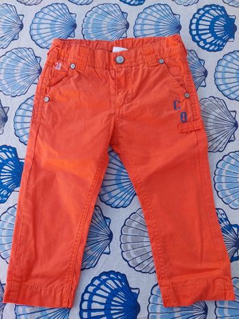Pantalon bébé garçon orange week-end à la mer