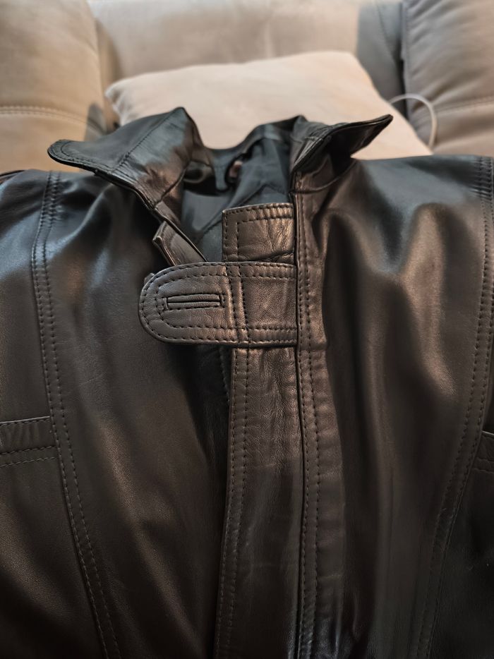 Blouson homme simili cuir noir - photo numéro 4