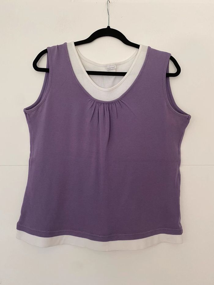 Débardeur violet et blanc