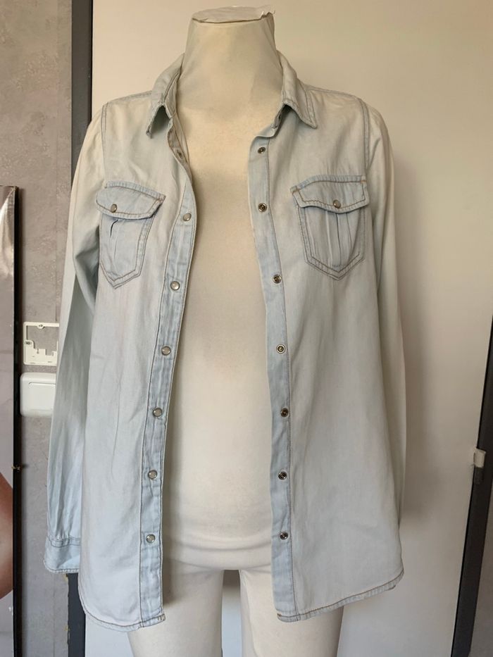 Chemise jeans blanchi - photo numéro 8