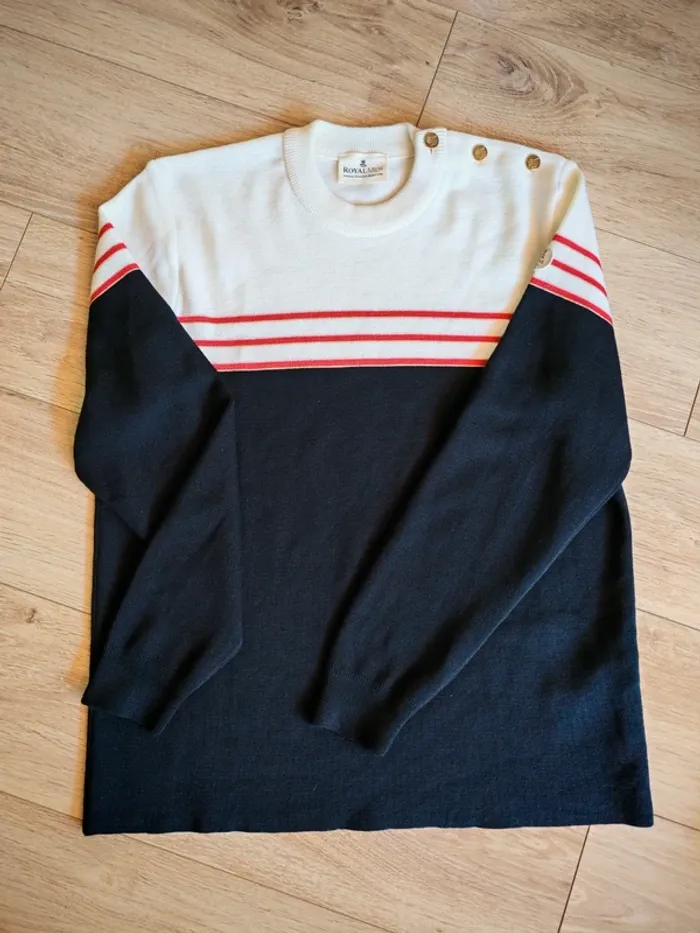 Pull rayé marin pure laine Royal Mer 100% laine vierge