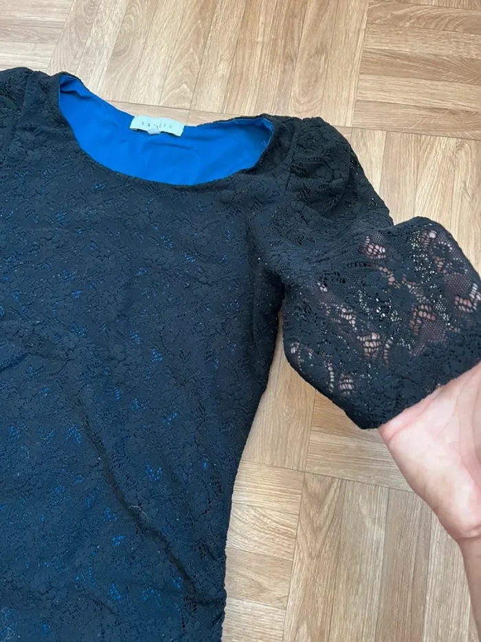Robe noire en dentelle Sandro - photo numéro 3