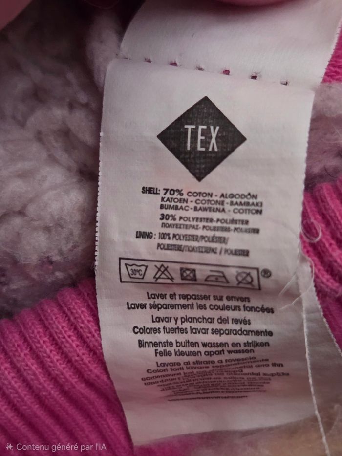 Veste à capuche rose TEX (Carrefour) - Doublure chaude 5/6 ans - photo numéro 4