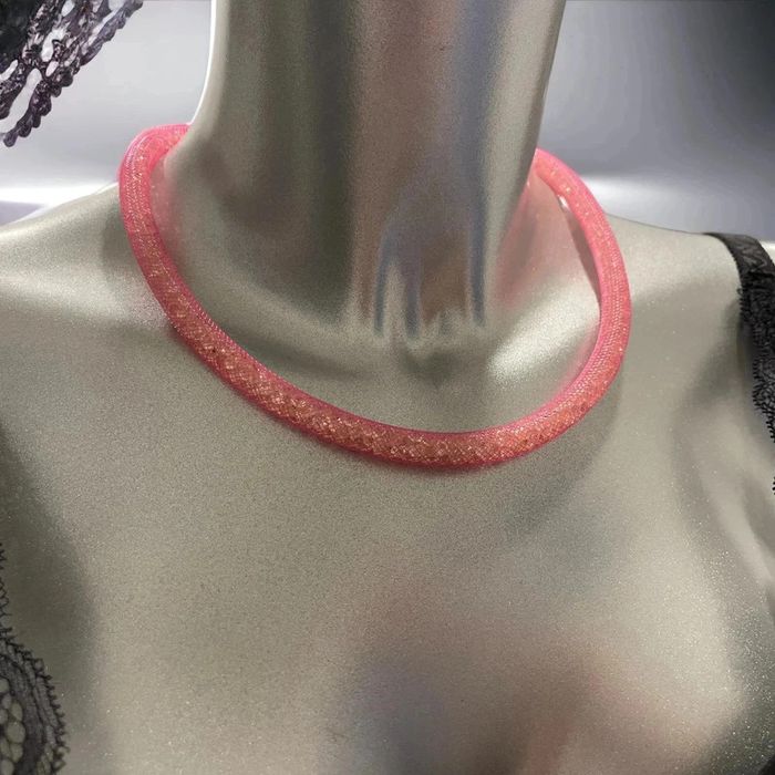 Splendide collier rose style Swarovski