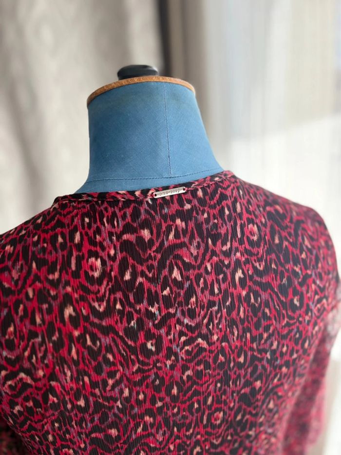 Robe IKKS à motif léopard - Fushia/noir - en très bon état - taille 36/S - photo numéro 4