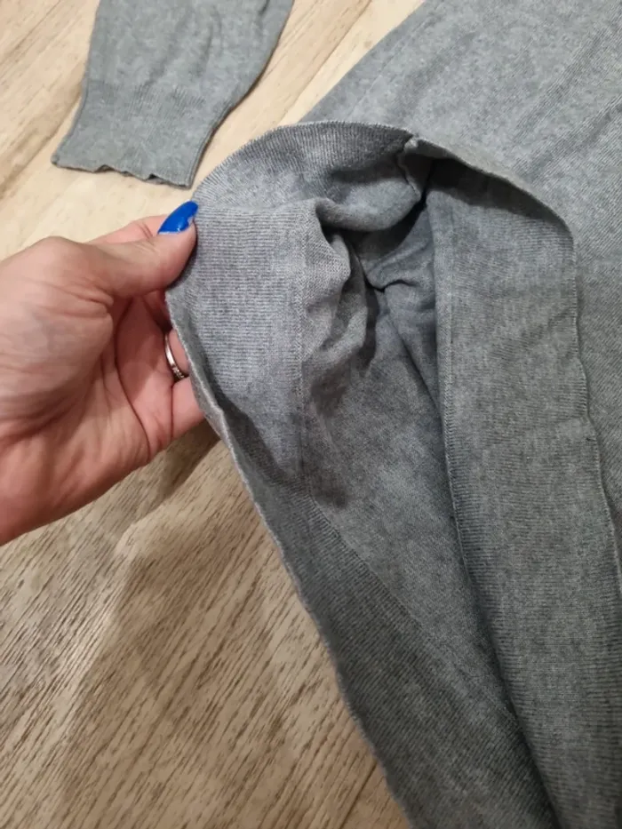 pull leger gris col v victoire homme - photo numéro 3