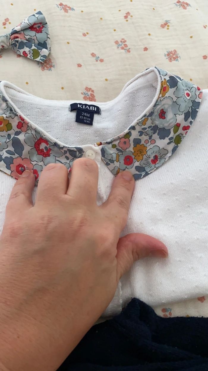 Gilet chaussettes collant liberty Betsy porcelaine - photo numéro 2