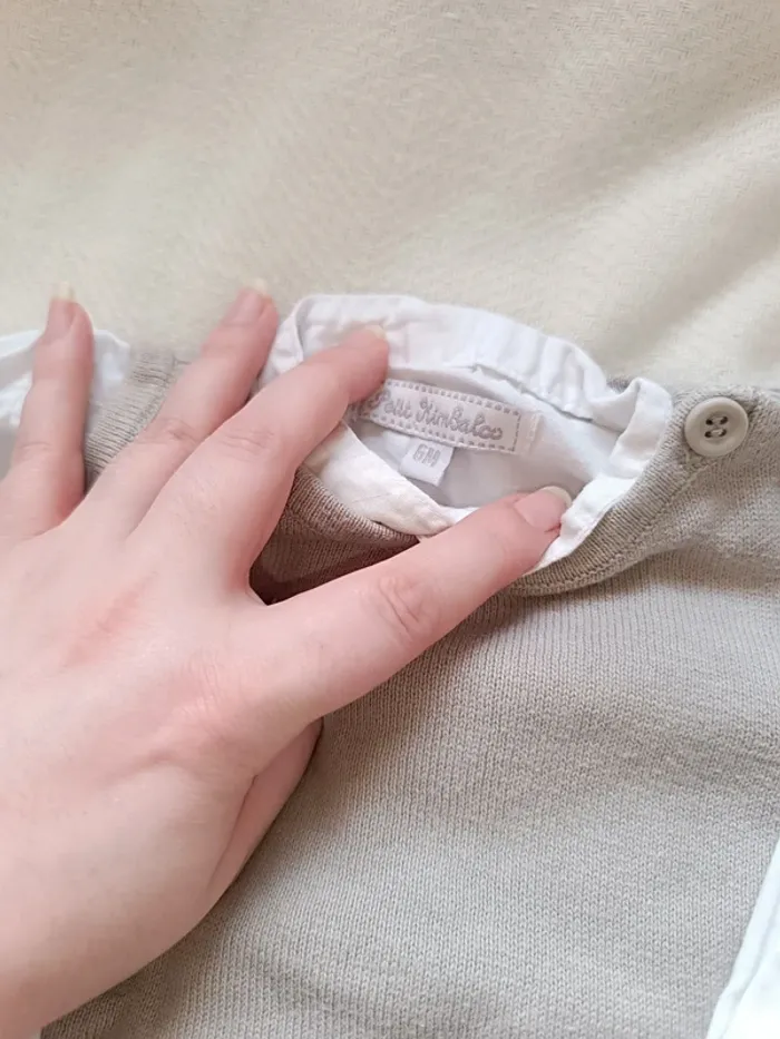 🎀 jolie pull sens manche avec chemise blanche taille 6 mois 🎀 - photo numéro 4