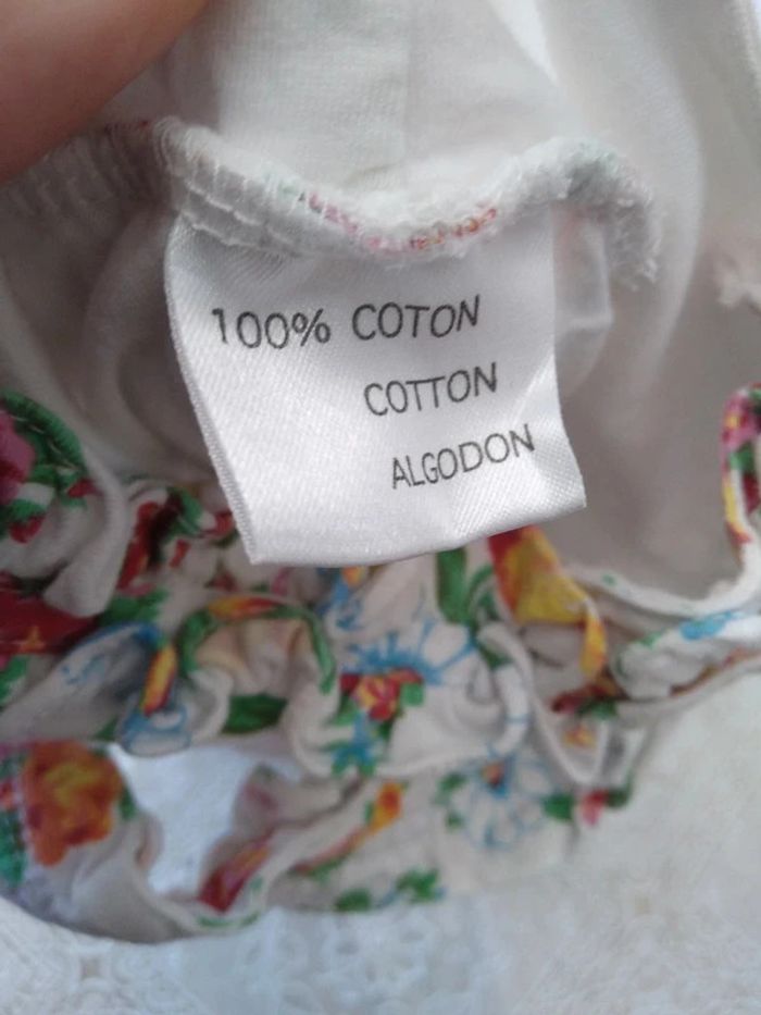 Robe combi-short blanche à fleurs multicolores 12 mois - photo numéro 6