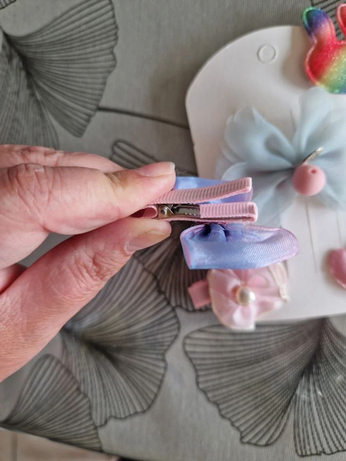 Lot 5 barrettes cheveux bébé enfant fille rose - photo numéro 2