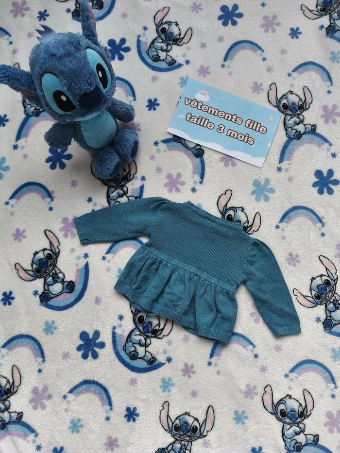 Gilet fille C&A - 3 mois - bleu turquoise - Etat : Excellent - photo numéro 4
