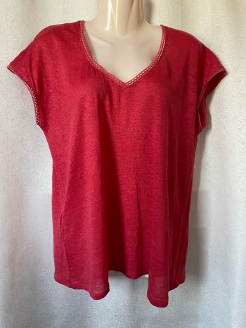 T-shirt framboise 100% lin xl Comptoir des cotonniers