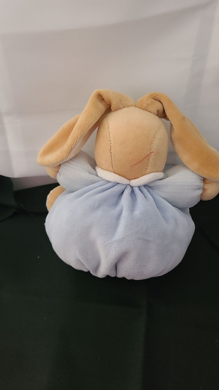 doudou lapin Kaloo bleu et blanc, beige - photo numéro 5