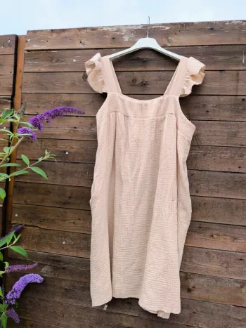 Robe courte beige gaz de coton TU 36  à 42