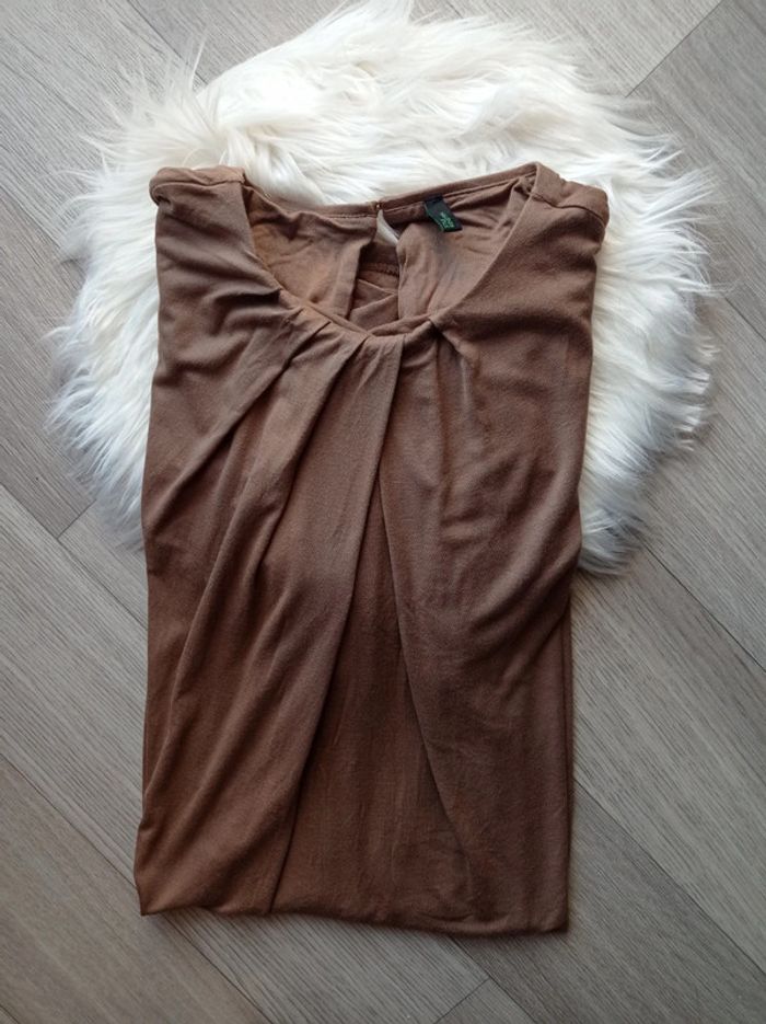 Robe légère manche courte marron Stile Benetton