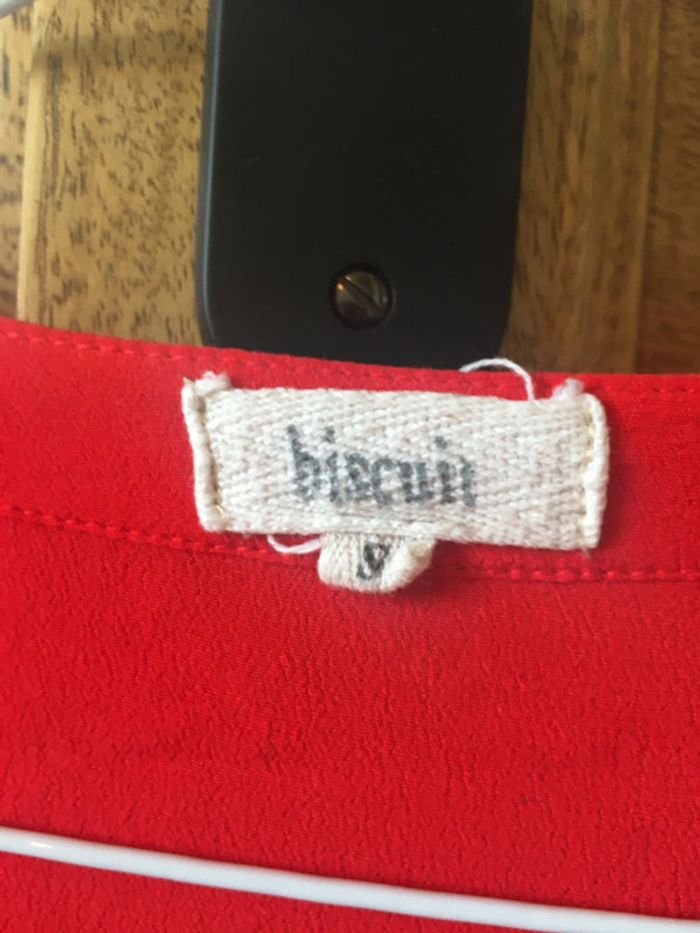 Chemisier rouge dentelle Biscuit - photo numéro 4