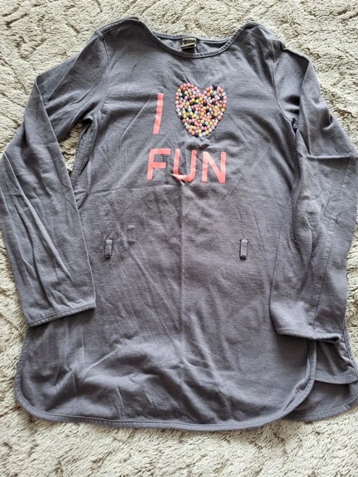 Tee shirt manches longues 10 ans Tape à l'œil I 🩷 Fun