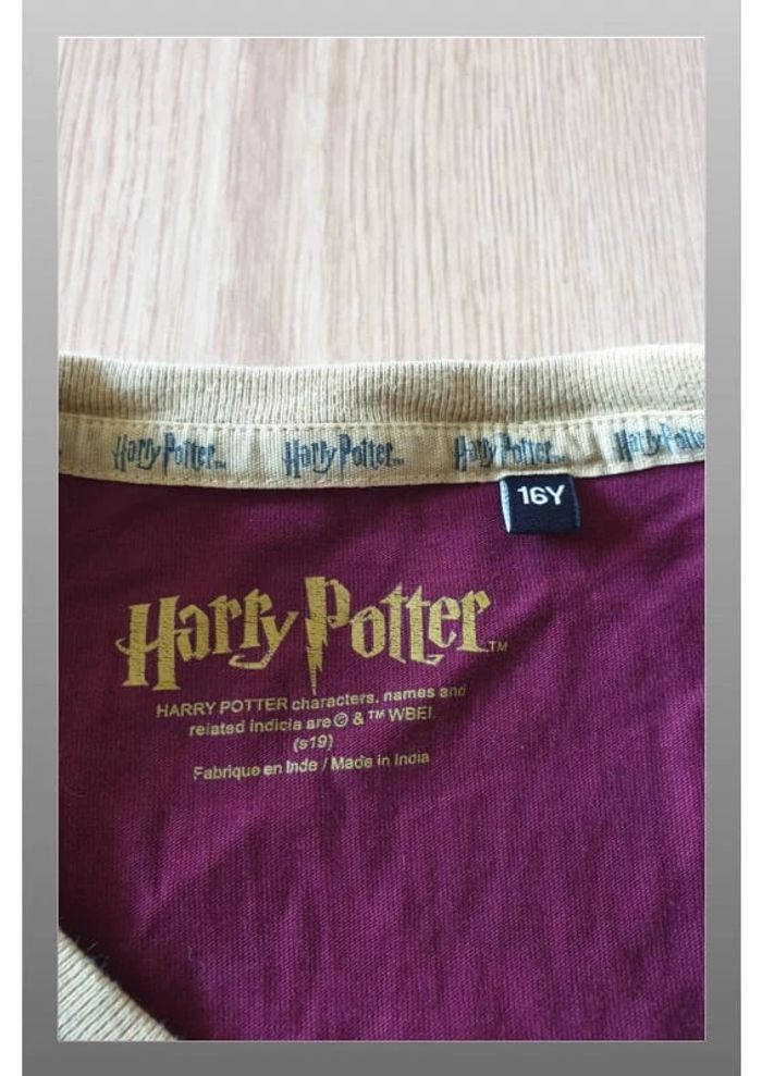 Tshirt enfant Harry Potter 16ans bordeau/bleu/jaune - photo numéro 4