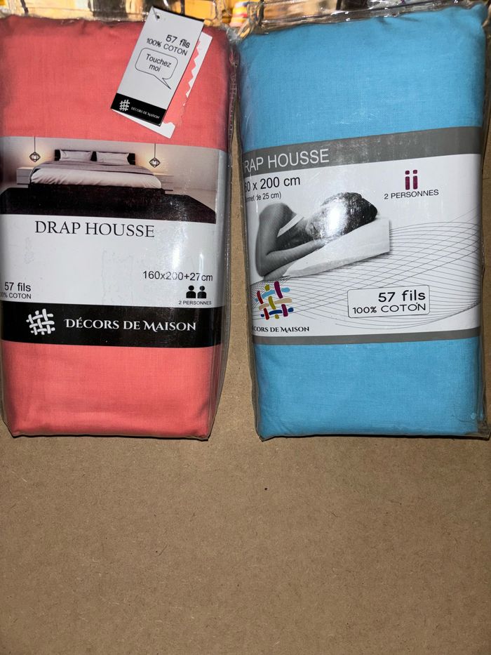 Lot de 2 draps housse 160x200cm
