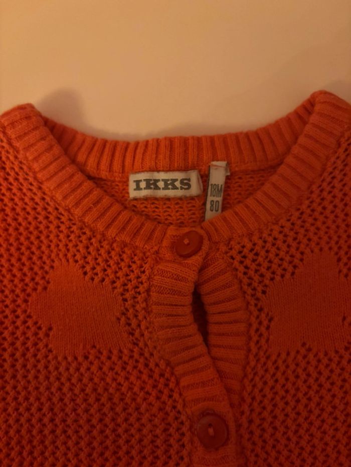 Gilet + t-shirt longues manches IKKS rouges 18M/80 - photo numéro 10