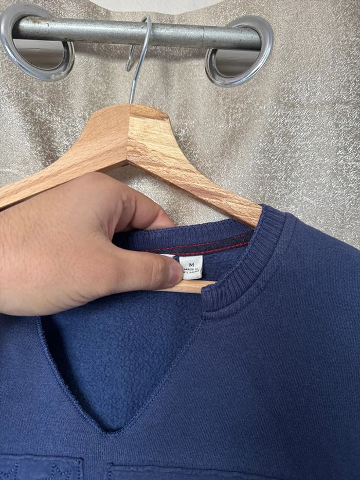 Pull Femme Tommy Hilfiger Bleu Marine – Drapeau ton sur ton – Taille M - photo numéro 5
