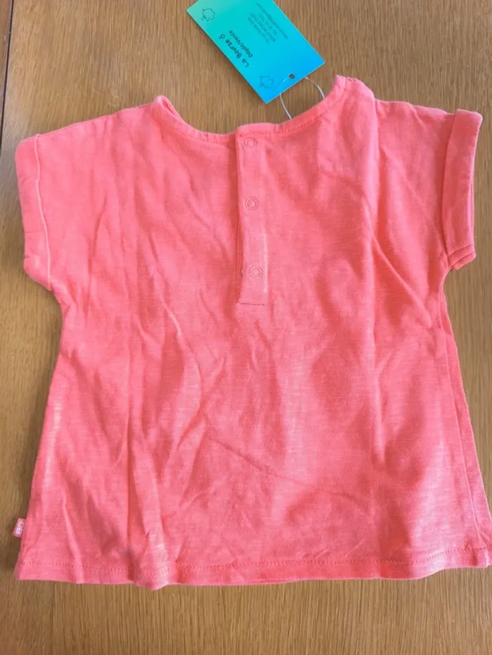 318548 Tee-shirt MC rouge fille 12 mois obaibi - photo numéro 2