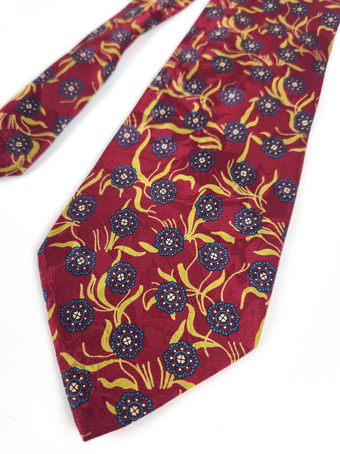 Cravate Jean Barel Paris - Soie Motif Floral - Vintage - photo numéro 2