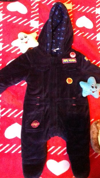 Combi pilote = combinaison pour exterieur hiver ski bébé avec pieds 3.6 mois Orchestra