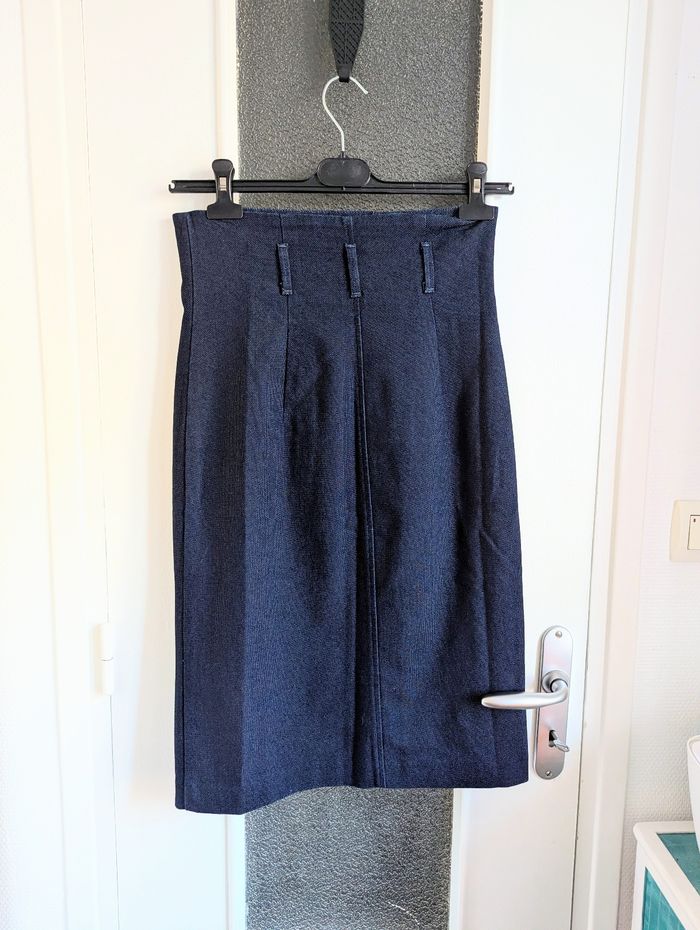 Jupe Benetton souple bleu taille 38 - photo numéro 3