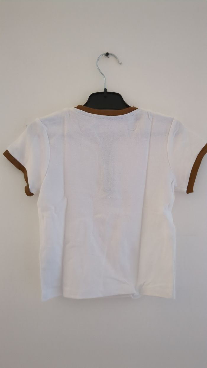 Polo manches courtes blanc et marron Obaïbi 23 mois - photo numéro 2