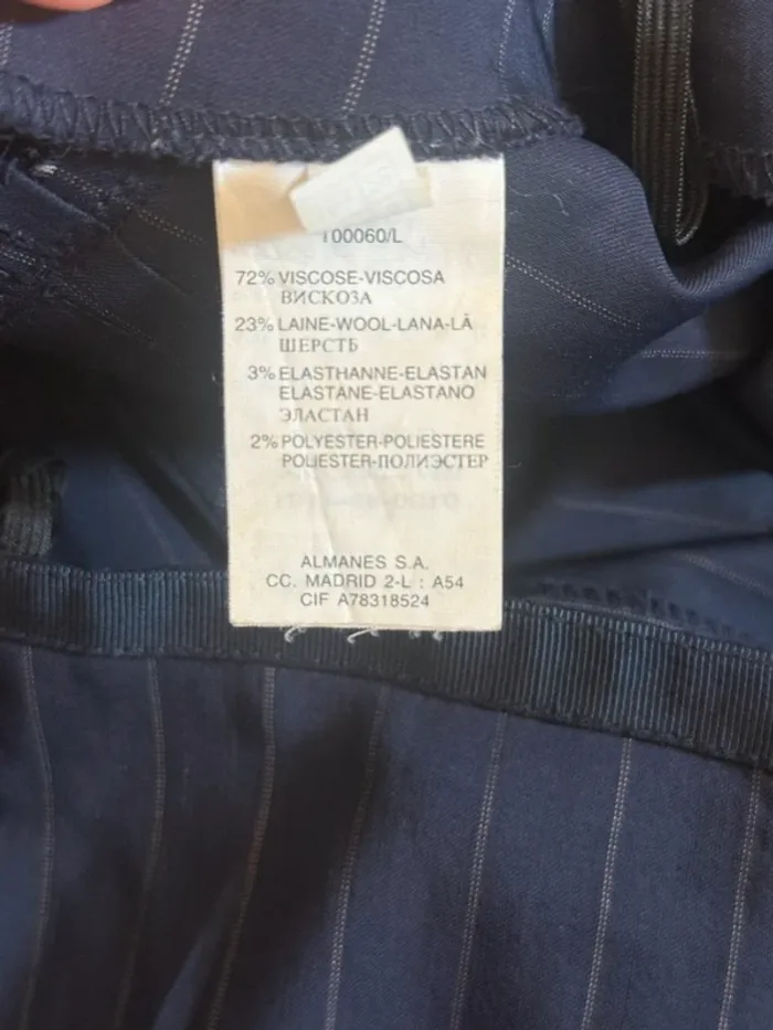 Pantalon Alain Manoukian – Taille 38 – Bleu marine rayé blanc - photo numéro 7