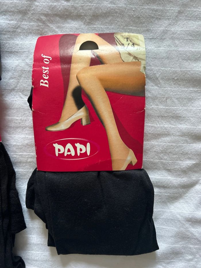 Lots de 2 collants 1 noir et 1 gris foncés taille 3/4 - photo numéro 3