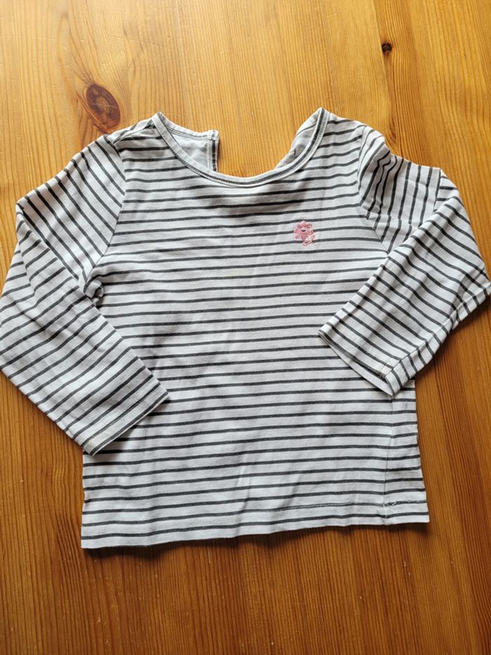 t-shirt manches longues rayures fleurs la halle - photo numéro 2
