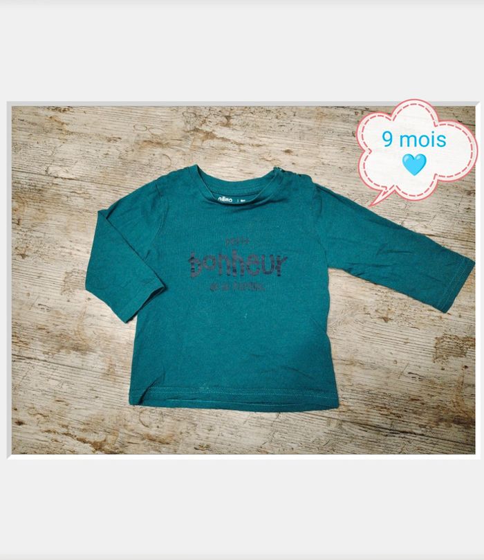 Joli t-shirt garçon manches longues 9 mois