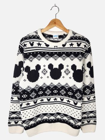 Pull Disney Mickey & Friends blanc et noir - Taille M