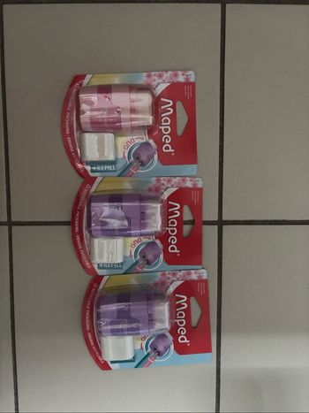 Lot de 3 taille crayons avec gomme maped