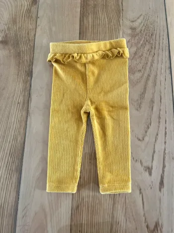 Legging velours jaune moutarde
